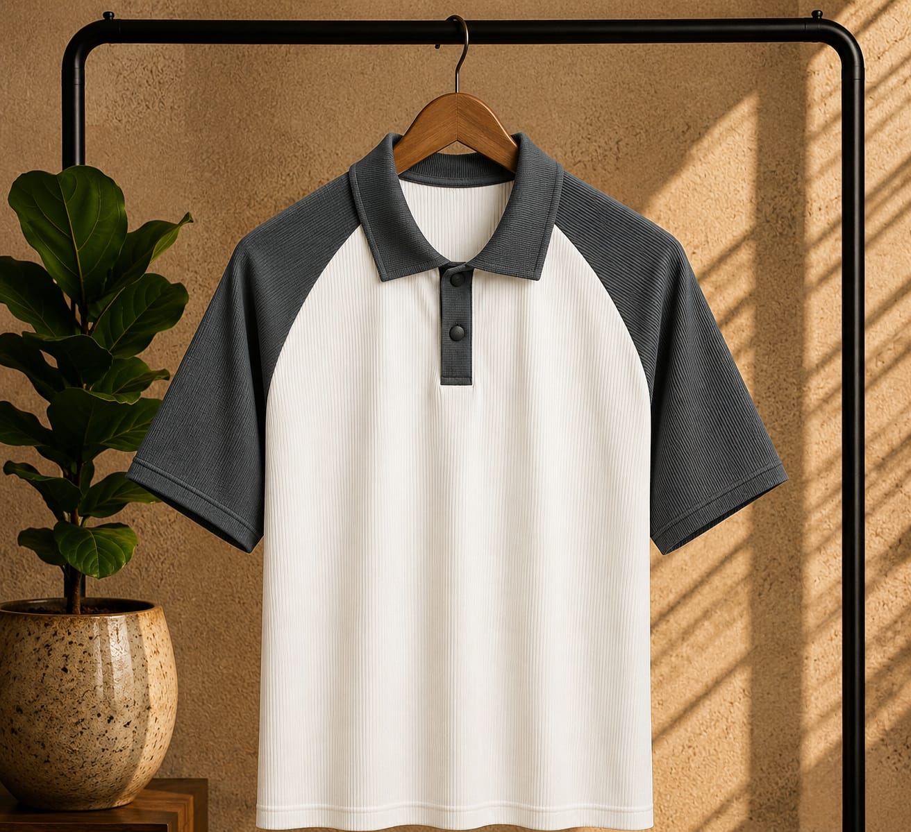 Premium Polo White & Ash
