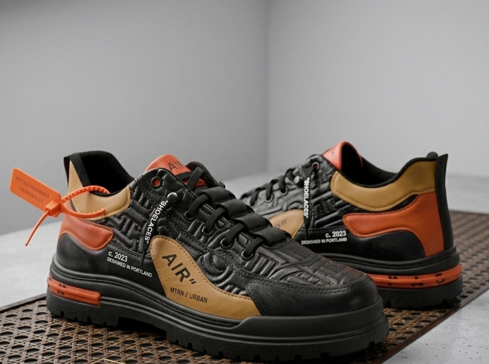 Black & Orange Sneakers