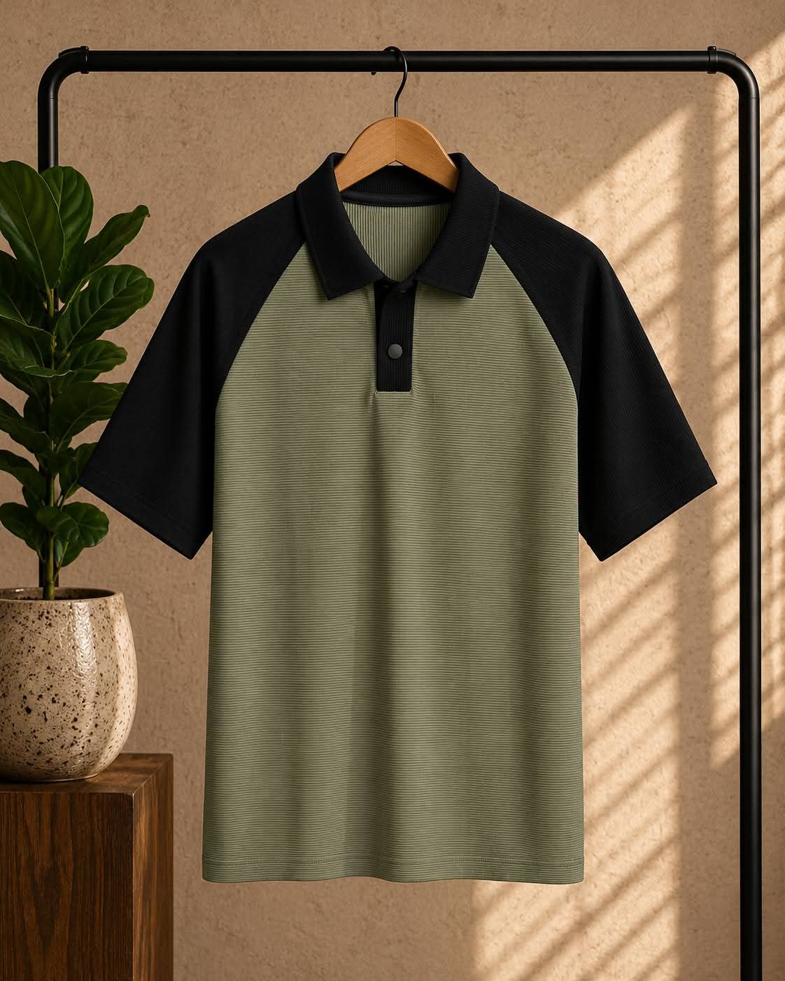 Premium Polo Olive & Black